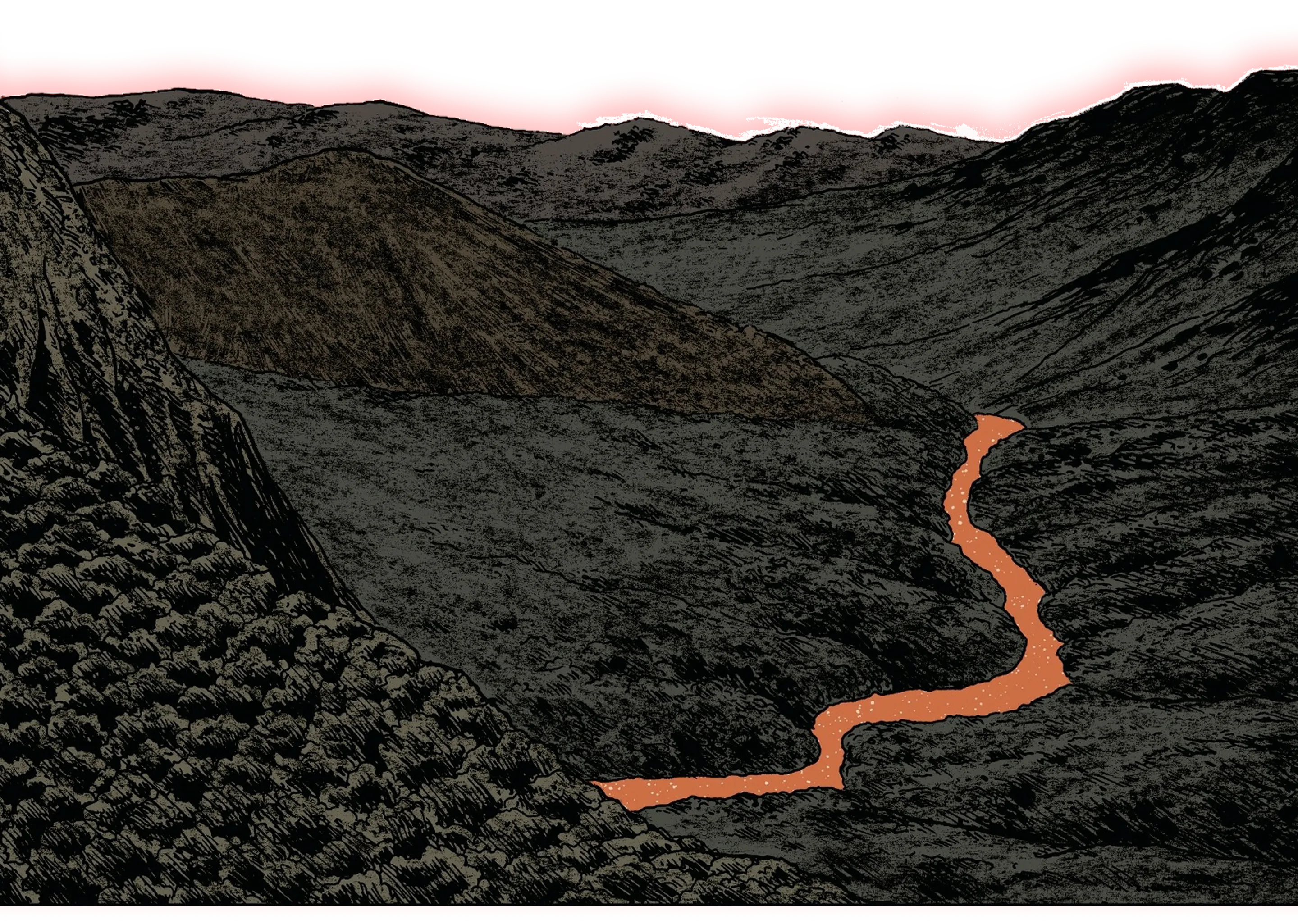 paysage avec de la lave